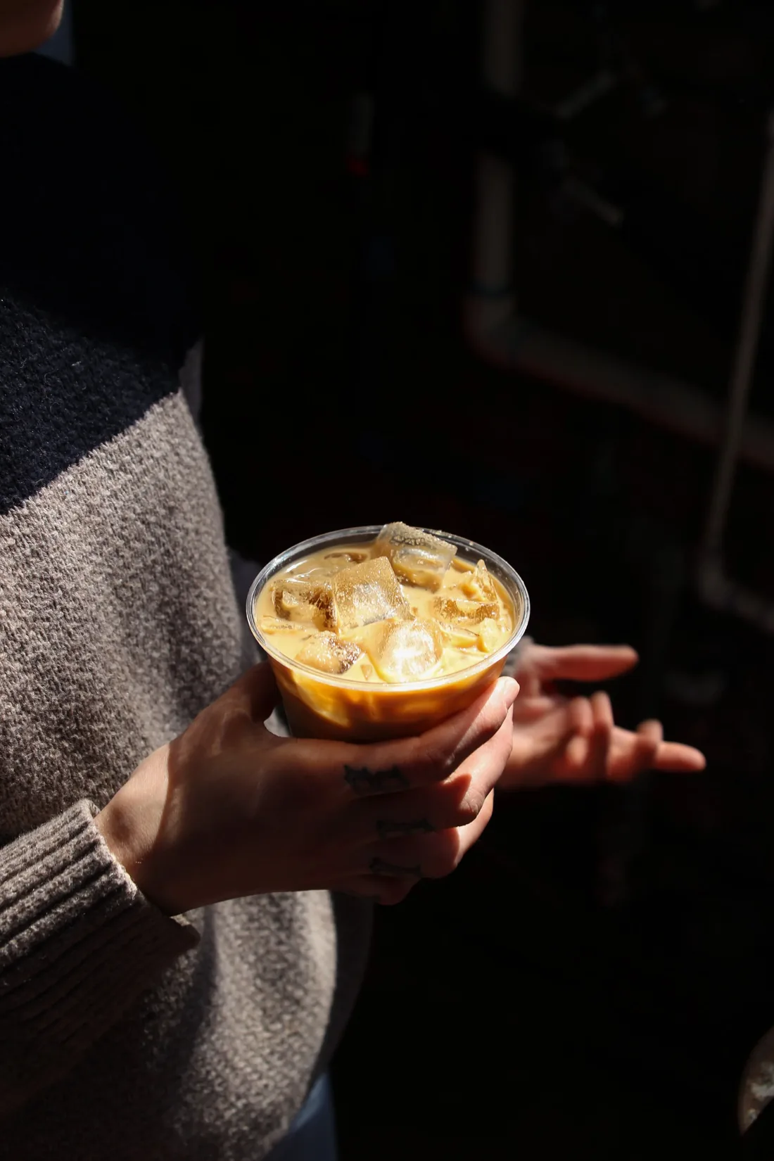 Iced grapefruit brown sugar latte
