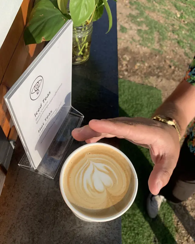 A latte, poured